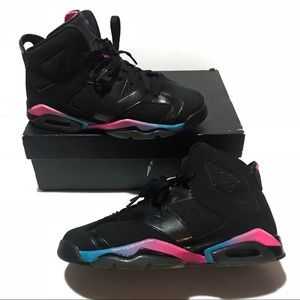 Air Jordan 6 Retro GS Black Pink Flash Marina Blue